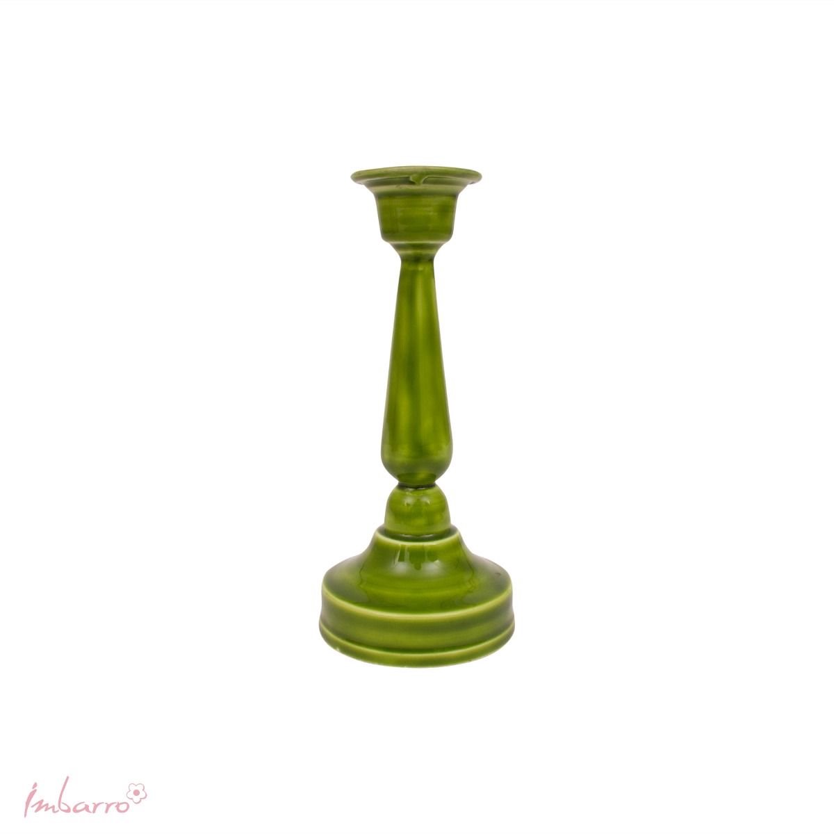 Imbarro Home & Fashion - Kandelaar Fibe Green - Groen - L:9 W:9 H:21 cm