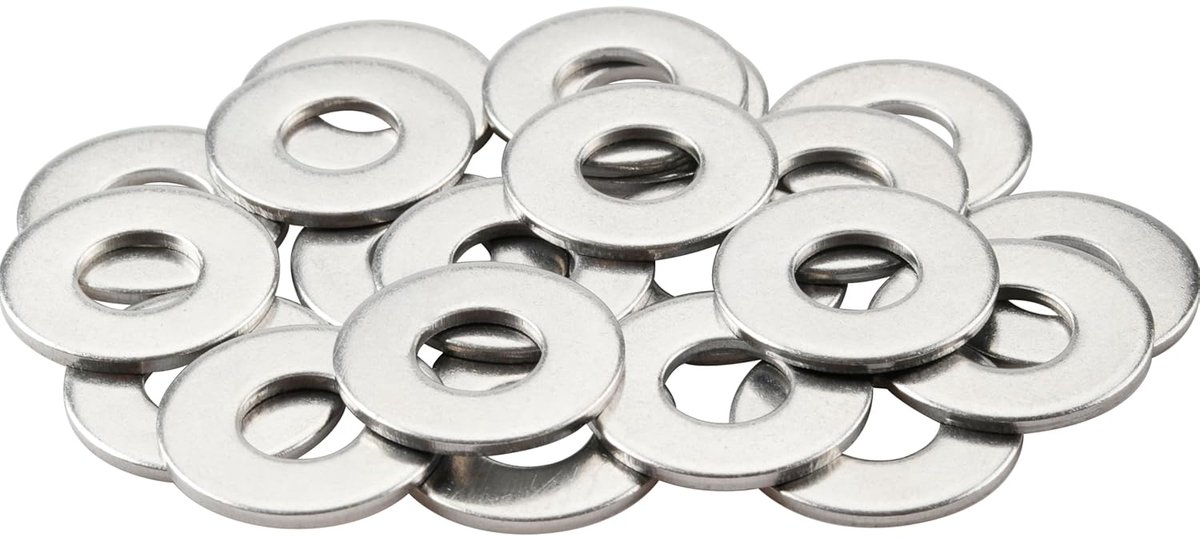 Sluitringen (20 stuks) M8x16x1.6mm Grote Platte Ringen Carrossieringen RVS A2-304 Roestvrijstalen Sluitring voor Schroeven & Moeren & Draadeinden