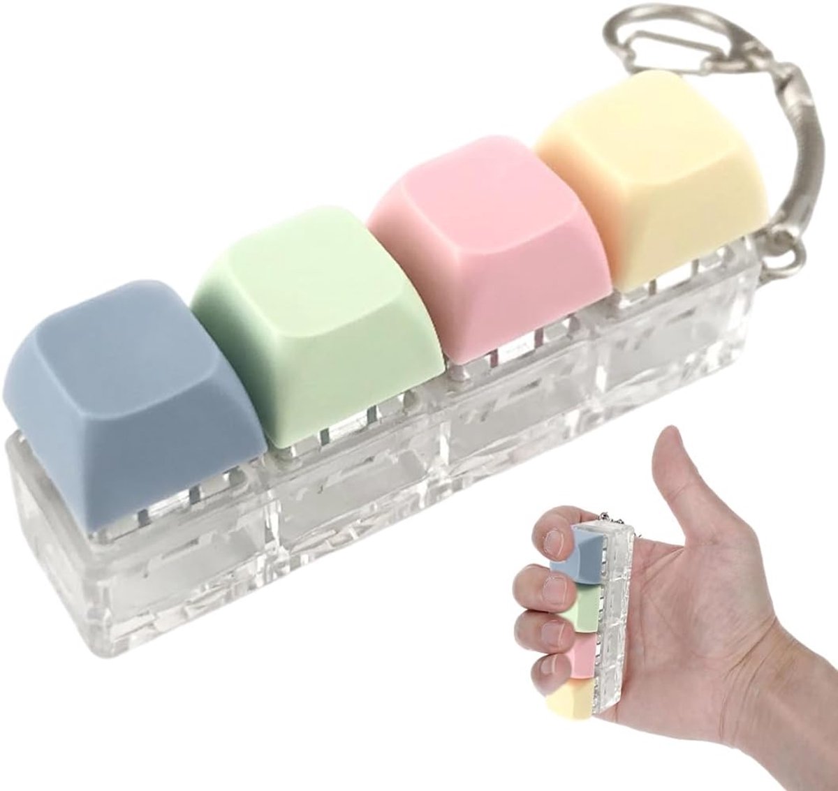 Keyboard-sleutelhanger, clicker, fidget-toetsenbord, anti-stress-speelgoed voor ontspanning en entertainment (kleurrijk)