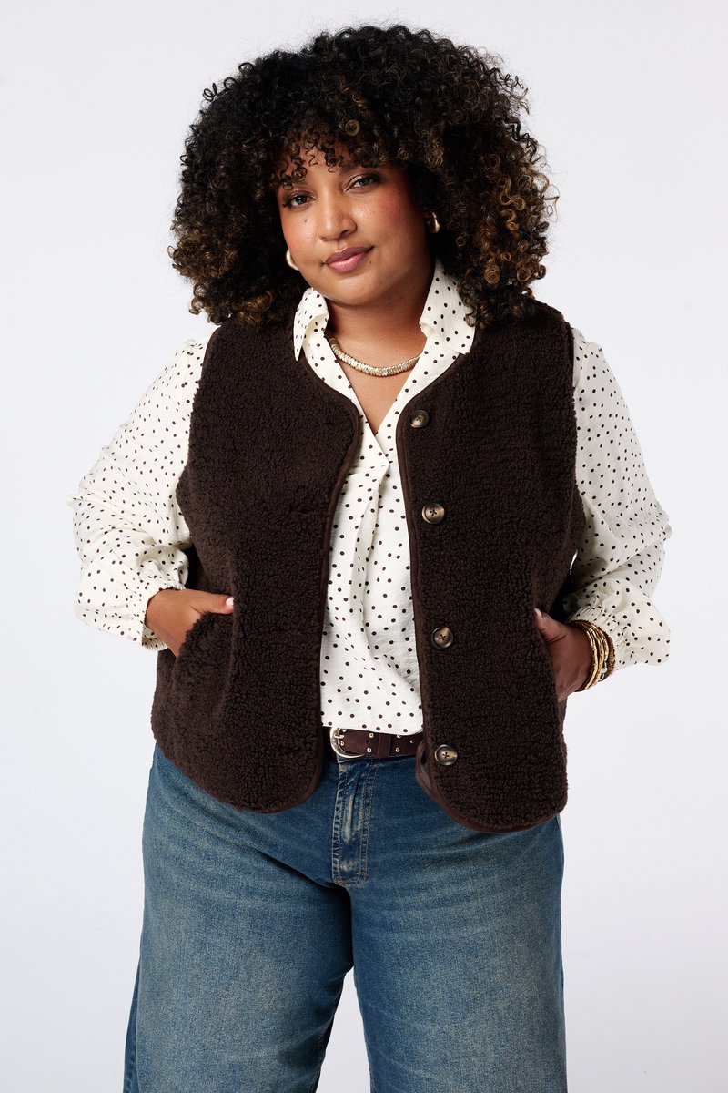 MS Mode Gilet Teddy gilet