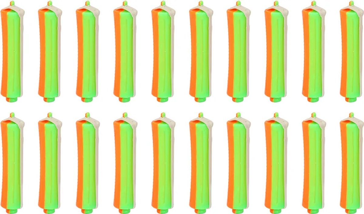Een set van 20 permanentkrultangen, universeel type, verdikt, antislip, oranje, Geschikt voor beginners, te gebruiken thuis of in een kapsalon.