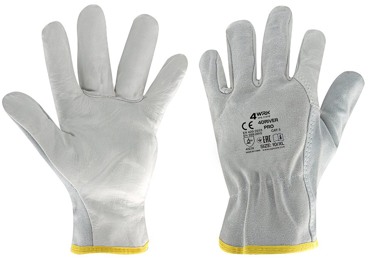 Leren Werkhandschoenen-Veiligheidshandschoenen-Montagehandschoenen PRO -12 paar maat- 10/XL