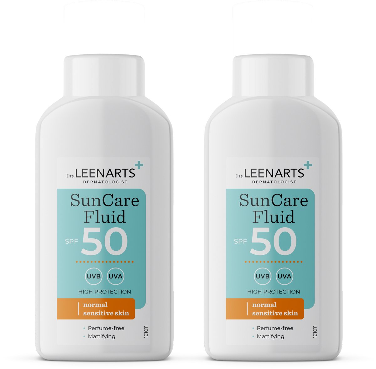 Drs Leenarts Zonnebrand Gezicht – Suncare Fluide SPF 50+ – Parfumvrij – Voordeelverpakking 2x 50 ml