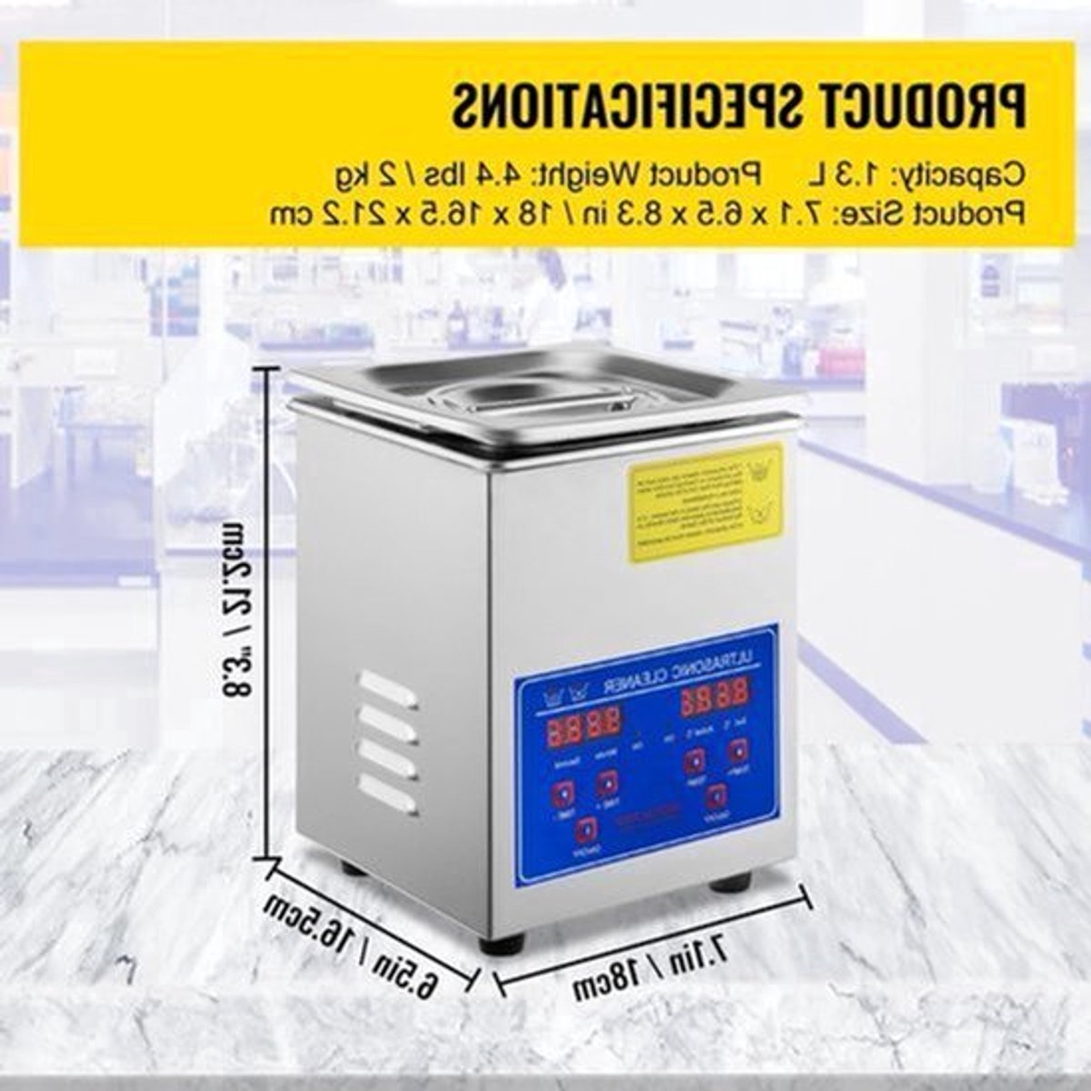 Ultrasoon Reiniger - Utrasoon Reinigingsapparaat - Utrasoonreiniger voor Brillen - 1.3L - Compacte Vaatwasser met LED Display