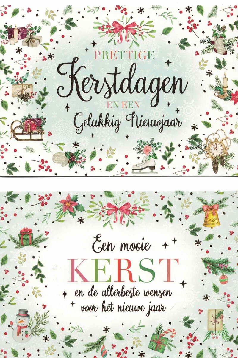 Wenskaarten - kerstkaart - set van 8 - 8 luxe kerstkaarten - 2 x 4 luxe kerstkaarten met envelop