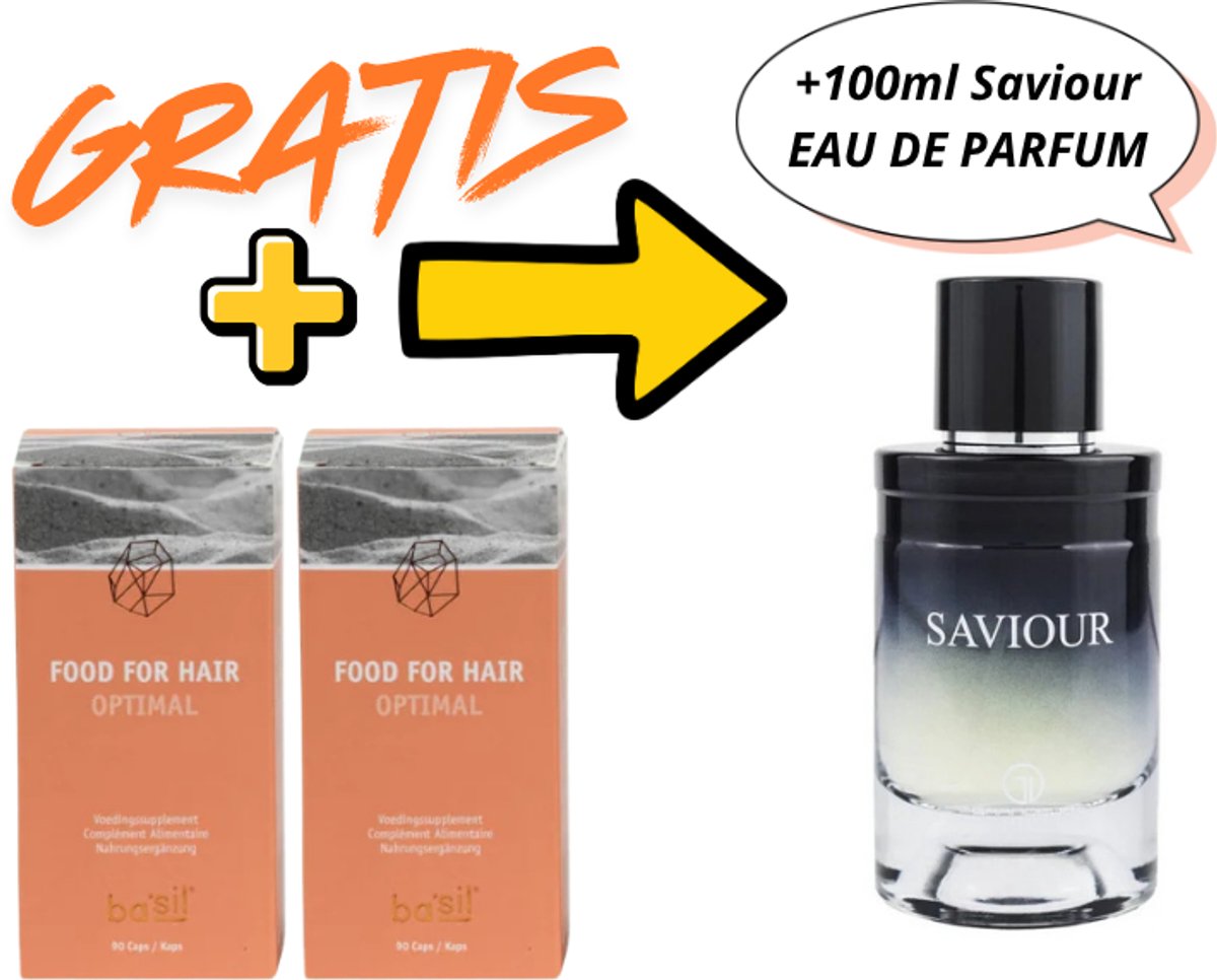 BA'SIL - Voedingssupplement - 2x Food For Hair (Women) - Kuur voor 3 maanden + Gratis 100ml Eau De Parfum Saviour