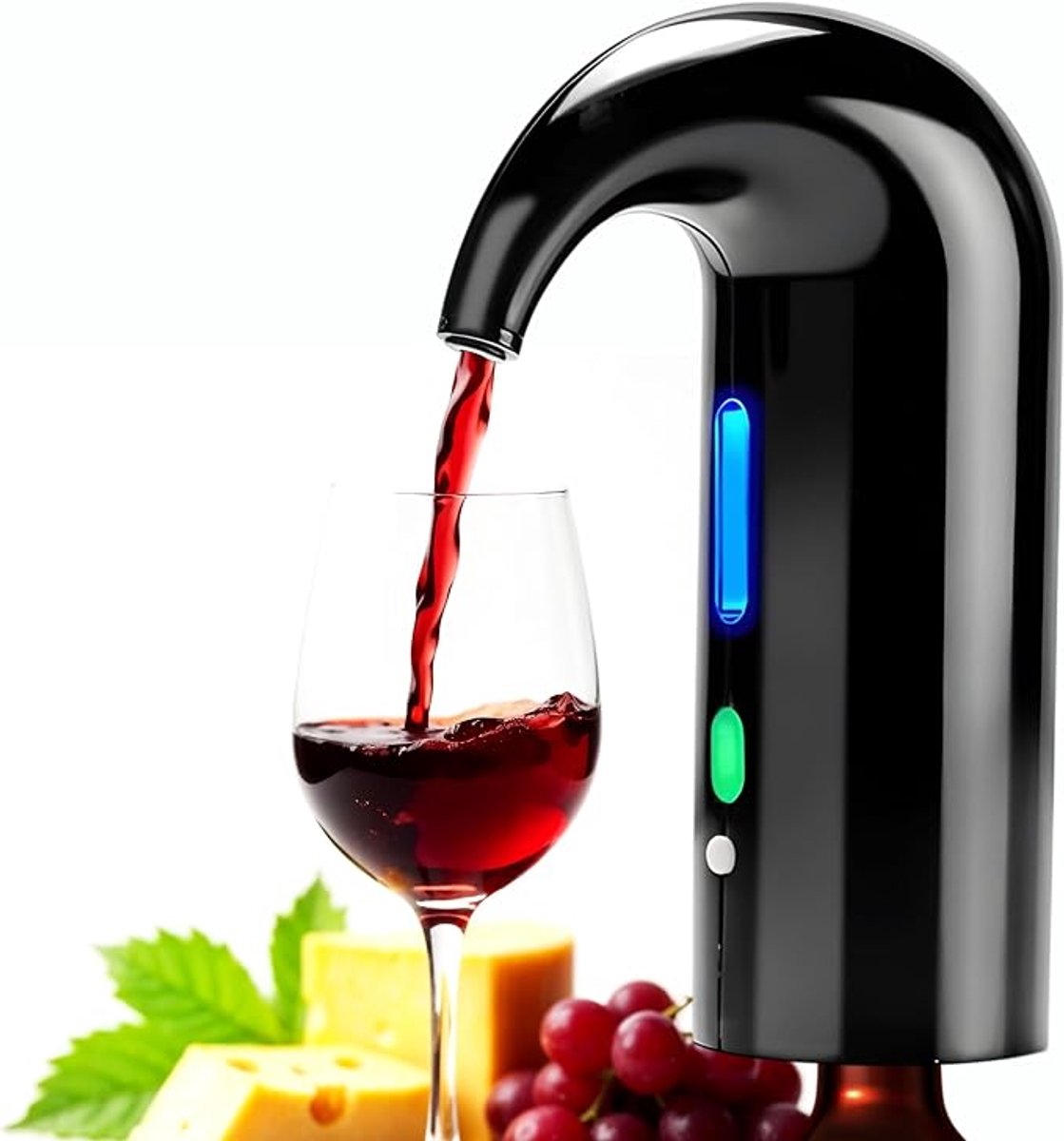 KZQ Elektrische wijnbeluchter - Draadloze decanteerder met éénknopsbediening, USB-C oplaadbaar - Voor rode en witte wijn - Zwart