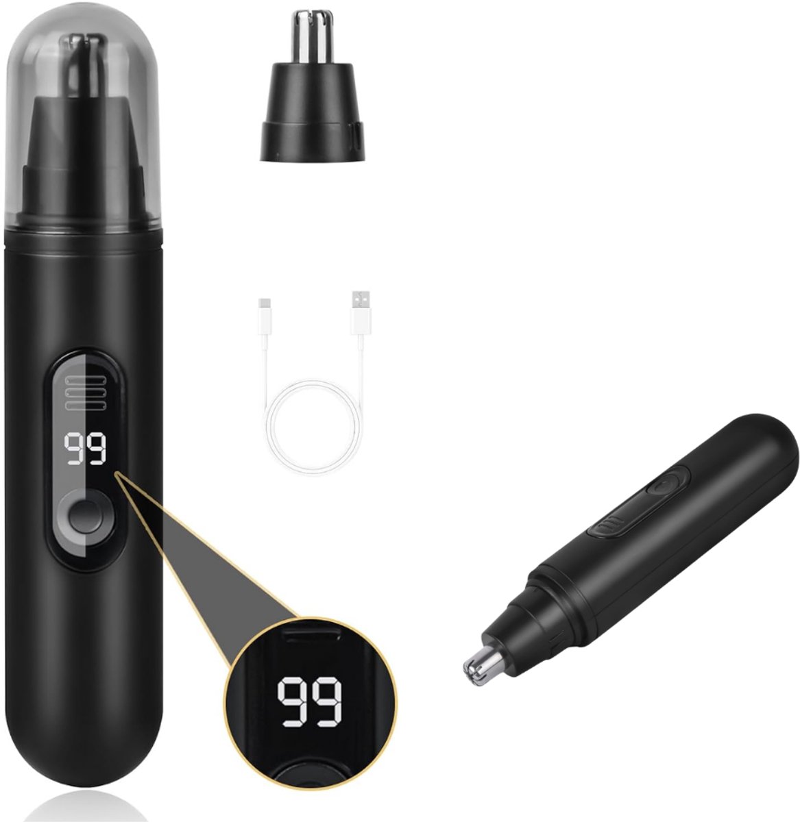 DYVNS® Neustrimmer Mannen - Neushaartrimmer Oplaadbaar - Wenkbrauw Trimmer - Oortrimmer - USB