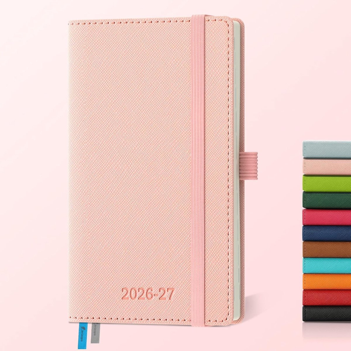 Schoolagenda 2026 2027 meisje - Kleine Weekplanner 16,4 x 9,5 cm - PU Lederen Kaft - Planner voor Studie en Dagelijks Gebruik