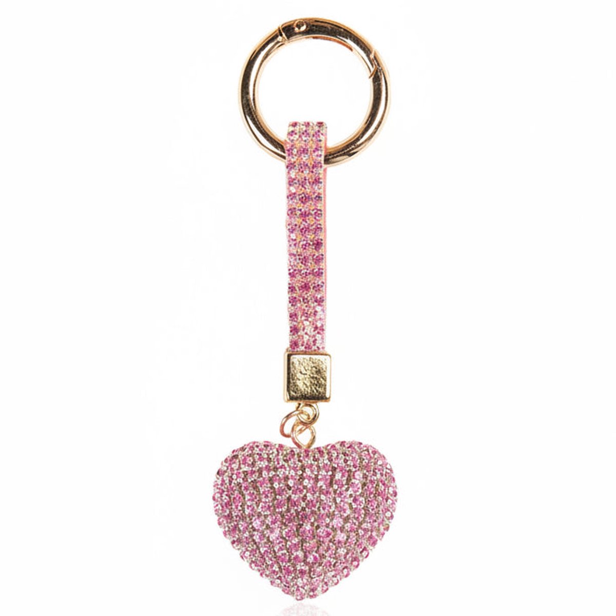 Clayre & Eef Sleutelhanger Hart roze strass