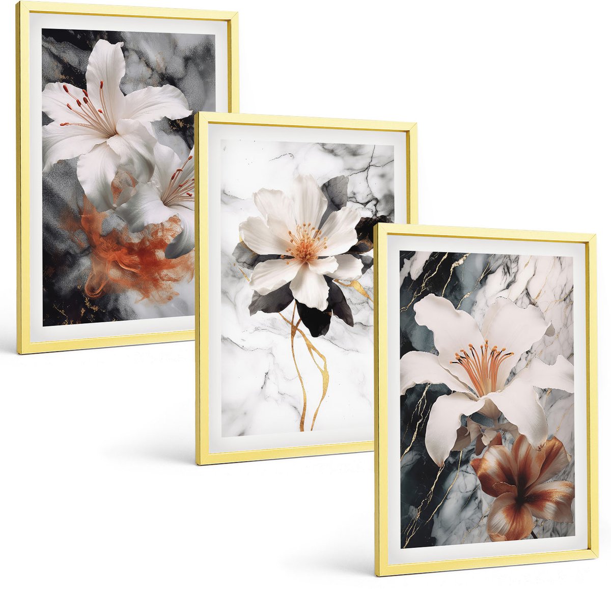 Coloray 3-Delige Schilderij Set - Ruimtelandschappen Met Het Sterrenbeeld Vissen En Bergen - 40 x 40 cm En 40 x 60 cm - Muurdecoratie - Interieur Decoratie - Moderne Wanddecoratie