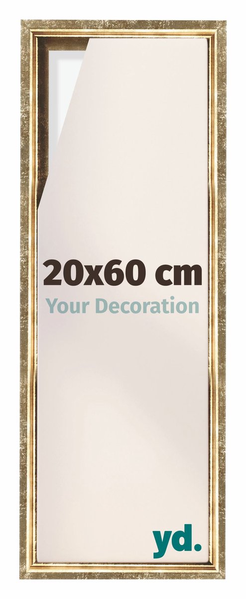 yd. yd, Baklijst 20x60 cm Goud Antiek - Lijst voor Canvasdoek - MDF Lyon