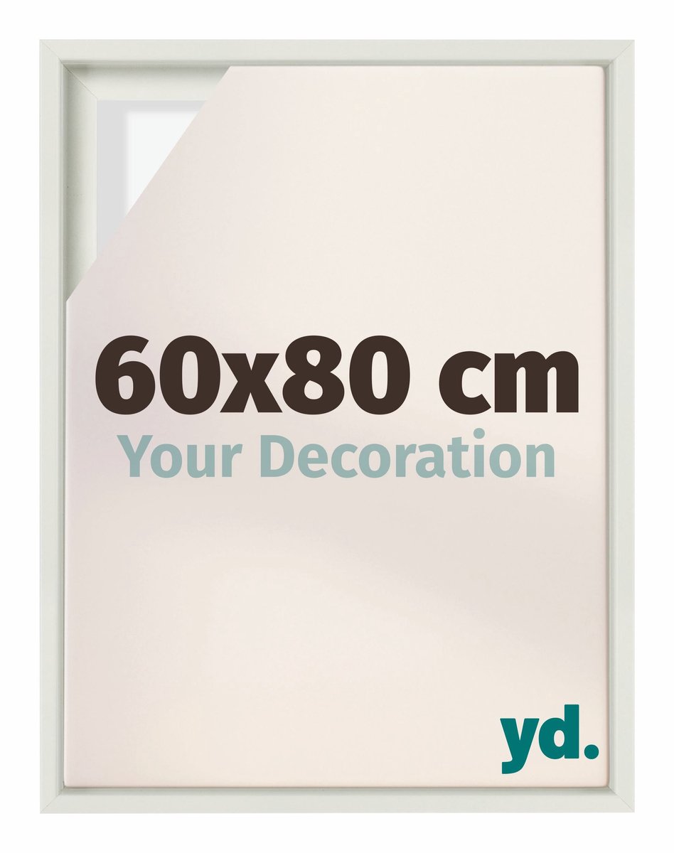 yd. yd, Baklijst 60x80 cm Wit Mat - Lijst voor Canvasdoek - MDF Lyon