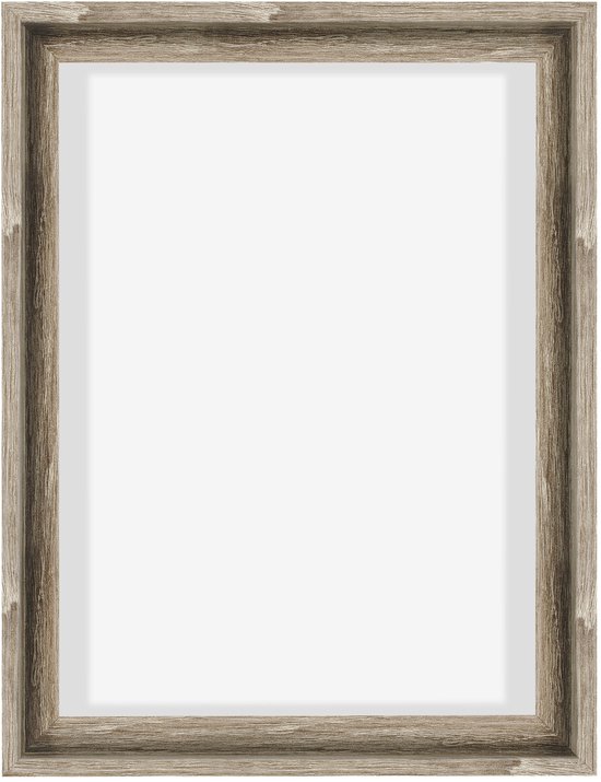 Lichtbruine, houten baklijst met nerfstructuur, 45x60 cm.