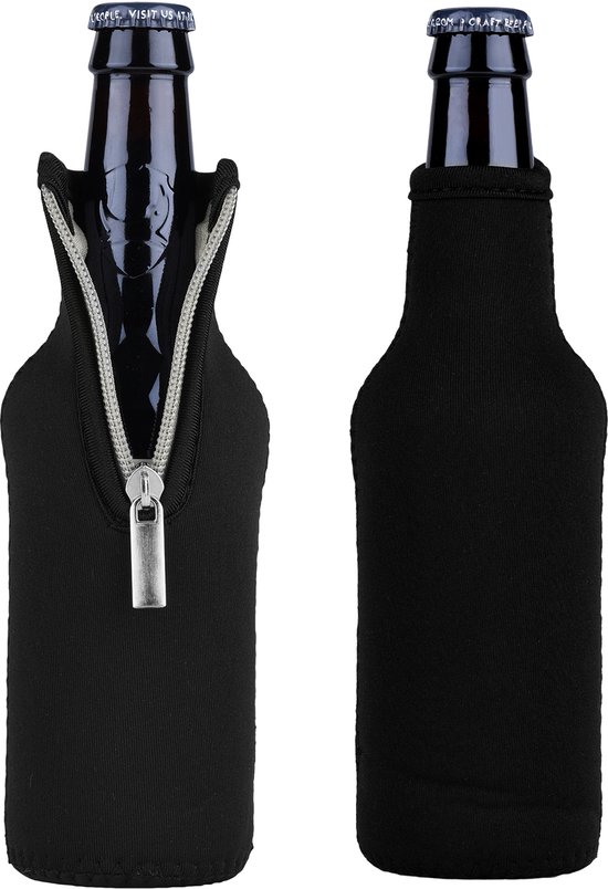 kwmobile 2 Flessenkoeler geschikt voor 330ml fles - Voor bier en andere koude drankjes - Van geïsoleerd neopreen - Hoes voor fles in zwart. van Merkloos — afbeelding 2