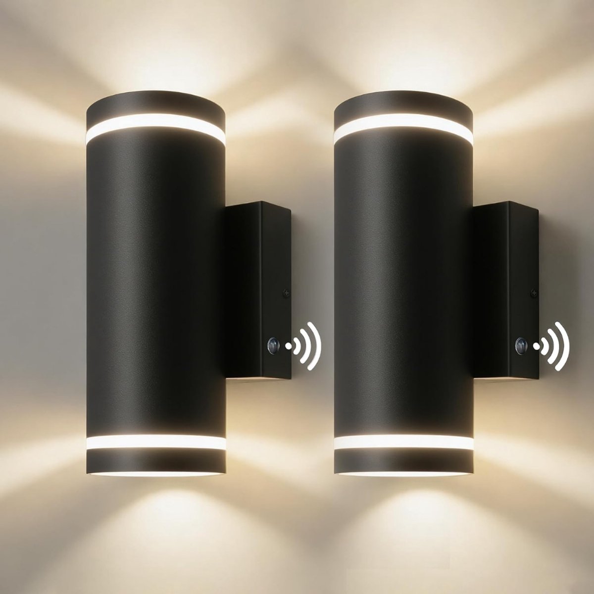 SP® Buitenlamp met Bewegingssensor - Wandlamp met Sensor Voor Buiten - Solar Buitenlamp Oplaadbaar - Zwart - 8cm x 12cm x 21cm