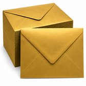 Cards & Crafts C6 Enveloppen Metallic Goud - 50 Stuks - 110 g/m² - 114 x 162 mm - Gegomde Puntklep
