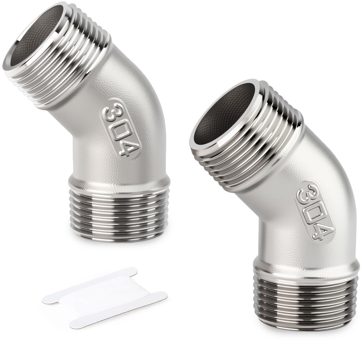 TAISHER 2 PCS 304 roestvrij staal 45 graden elleboog,1/2 inch BSP buis met buitendraad, voor water, olie, lucht en gas - ShopVlot