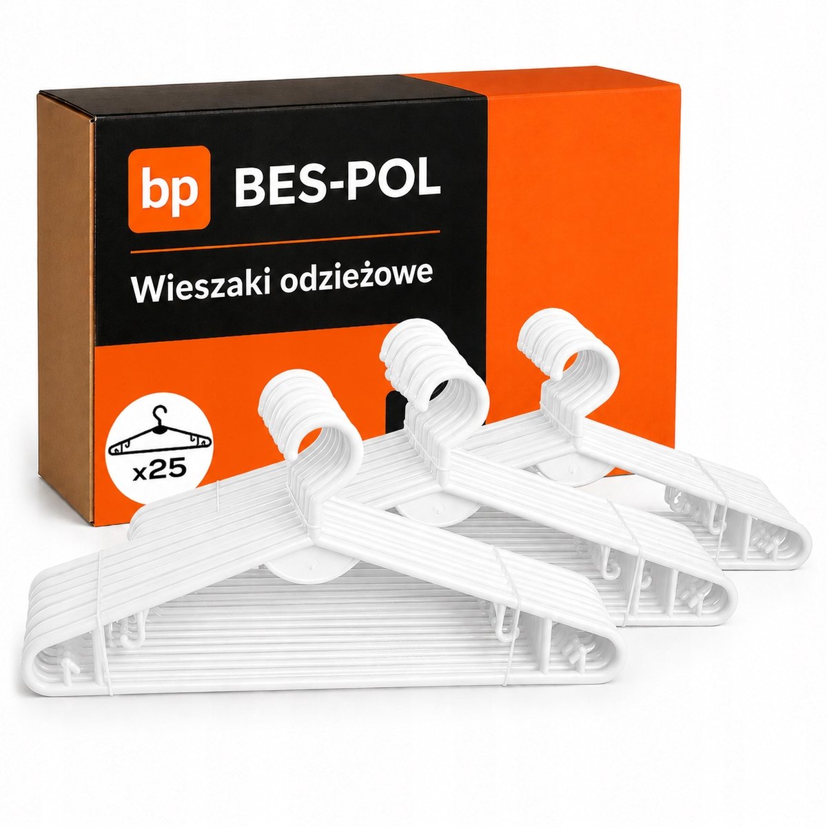 25x Witte Kledinghangers Universeel - Sterk & Praktisch