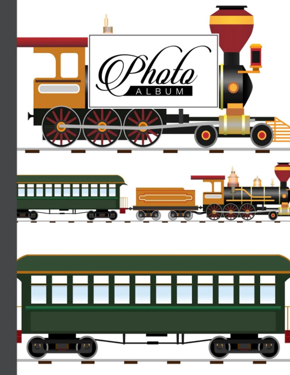 Photo Album: Train Album, Large Photo Albums with Writing Space Memo, Extra Large Capacity Picture Album, Family - ShopVlot