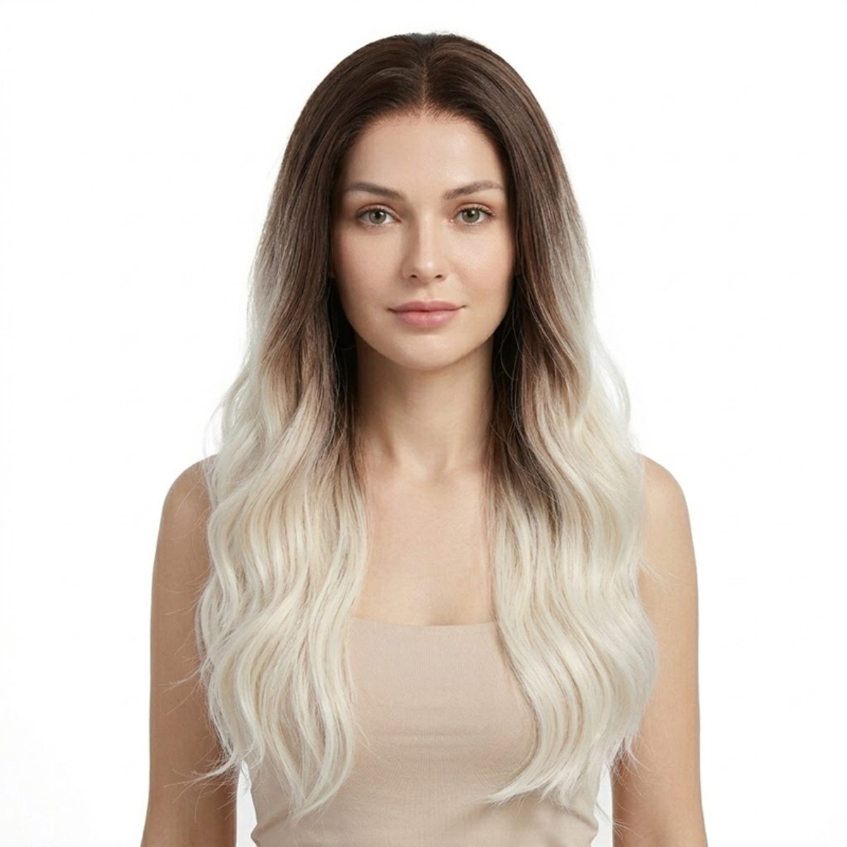 K&C Synthetische Lace Front Pruik - Hailey (Bruin naar lichtblond ombre)