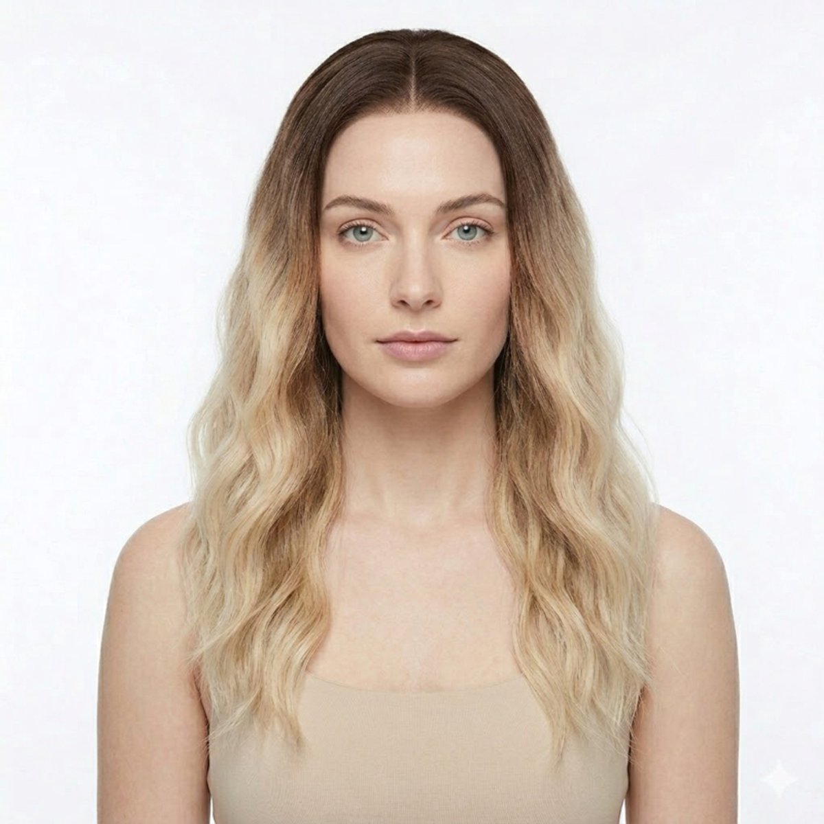 K&C Synthetische Lace Front Pruik - Kylie (Donkerbruin naar lichtblond ombre)