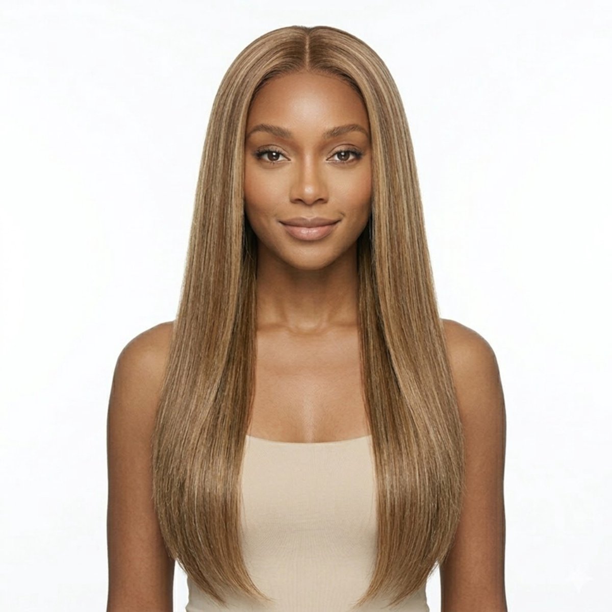 K&C Synthetische Lace Front Pruik - Jennifer Sleek (Donkerblonde met highlights)