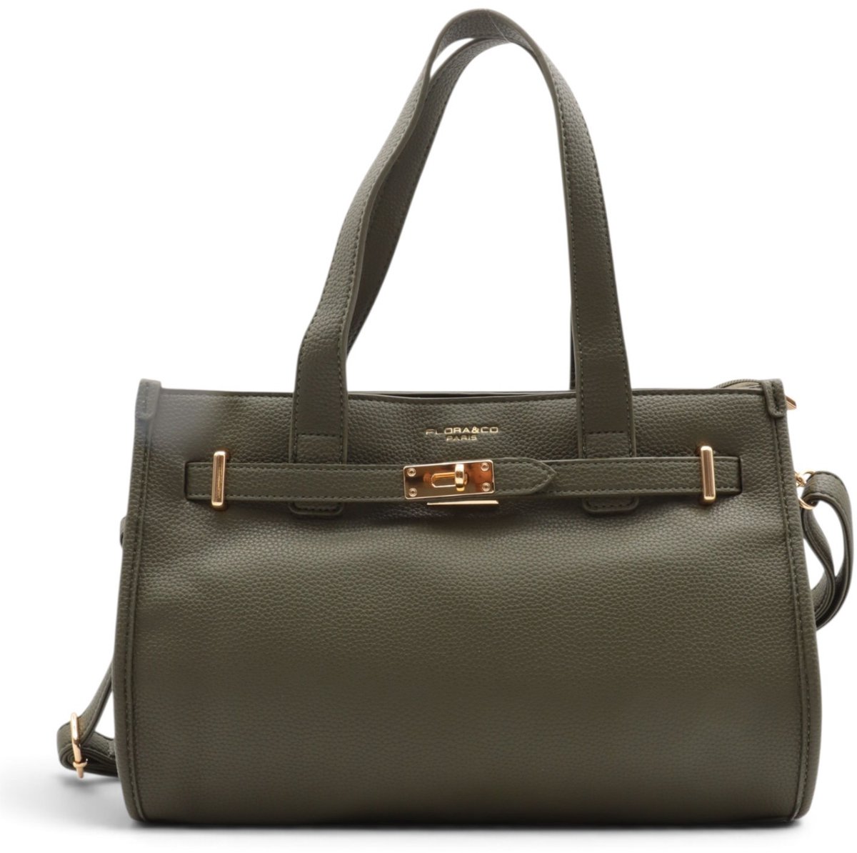 Flora&Co - CHANTAL - zacht kunstleer - handtas/dames tas - met lange instelbare draagriem - kaki/groen