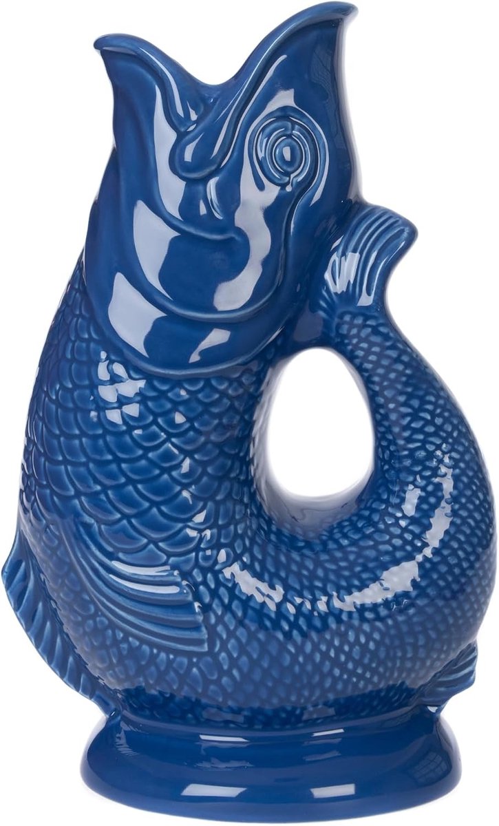Waterjug - Azure Blauw - 28 cm - Keramische Visvormige Kruik - Multifunctioneel voor Wonen en Diner