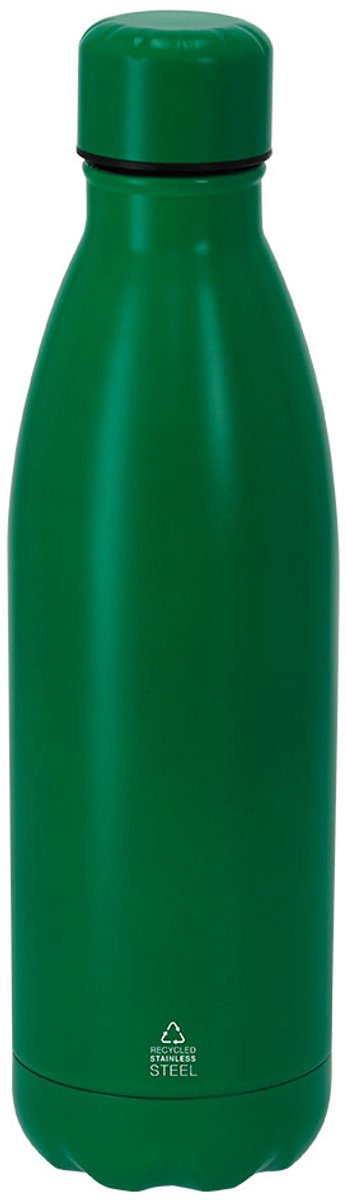 Fles van 790 ml capaciteit, gemaakt van gerecycled roestvrij staal. Met een matte afwerking Groen