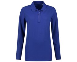 Lemon & Soda polo met lange mouwen voor dames in de kleur Royal blue in de maat XXL
