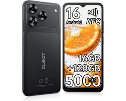 CUBOT A50 Smartphone - 20GB RAM - 128GB ROM - 6,58" - Android 16 - 5000 mAh - NFC - GPS - Zwart