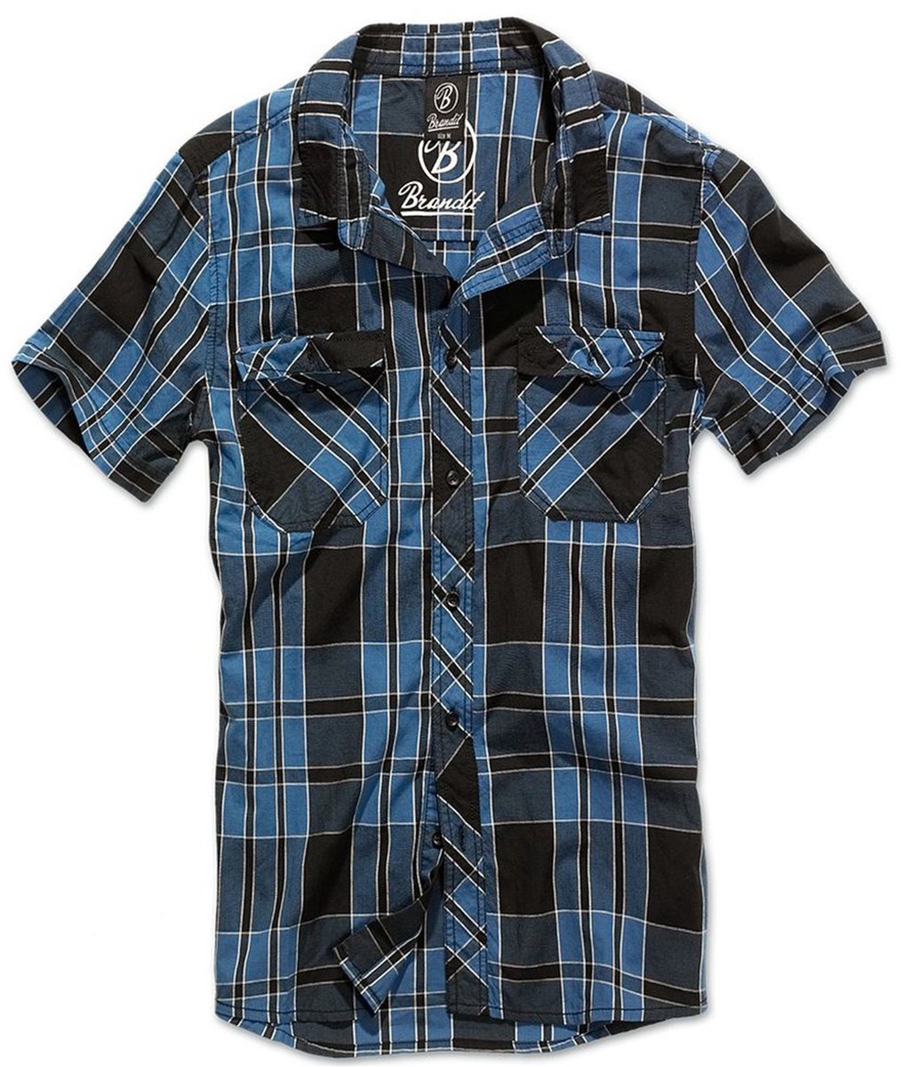 Brandit - Roadstar indigo checked Overhemd - M - Blauw