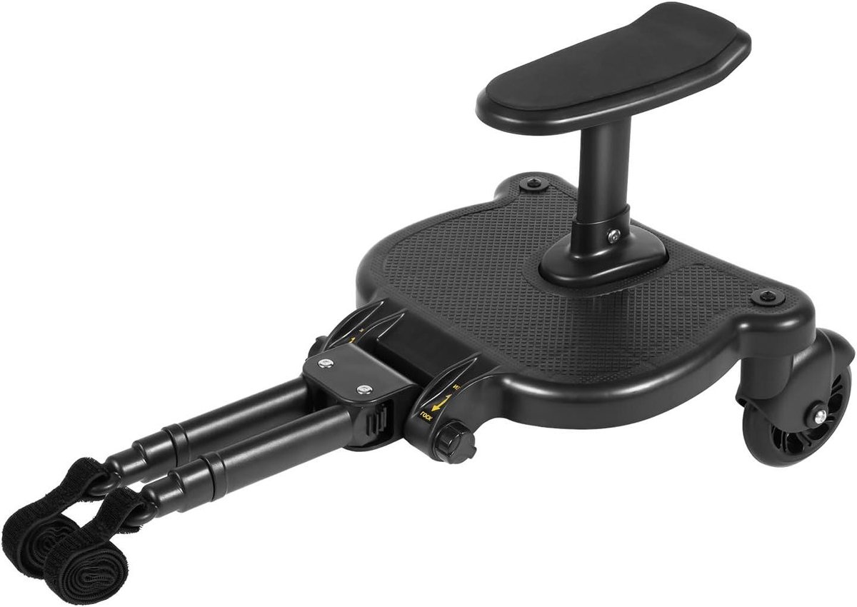 Kinderstep Kinderwagen - Extra zitje - Extra kind mee - Universeel verstelbaar - Max 25 kg - Zwart