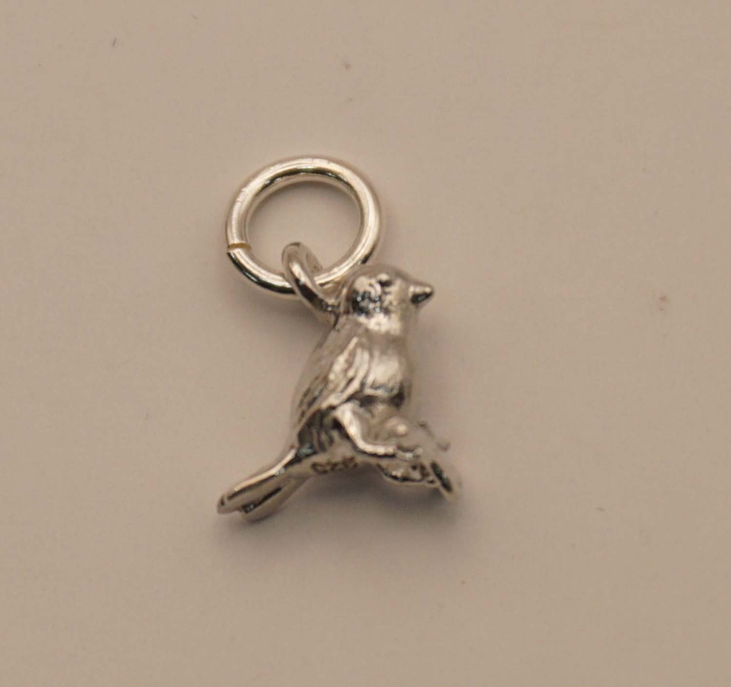 Sterling zilveren hanger vogel - hanger klein vogeltje gemaakt van 925 zilver - kleine zilveren dieren hangertjes - leuke dieren hangers - silver pendant bird