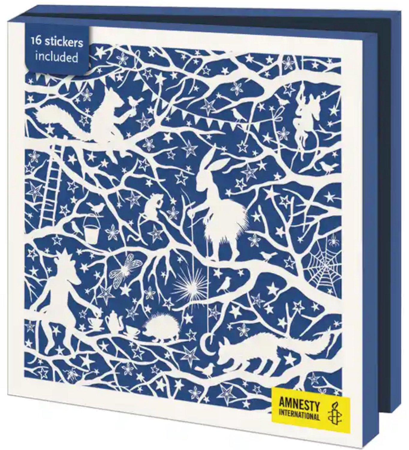 Kerstkaarten 10x - Kaartenmapje met env, vierkant: Kerst, Geertje Aalders, Amnesty International - 2x5 motieven