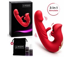 ME'ADAM - 3-in-1 Clitoris en G-Spot Vibrator - Rabbit Vibrator met Tongfunctie - Stil & Krachtig - Sex toys voor vrouwen - Vibrators voor vrouwen - Satisfyer