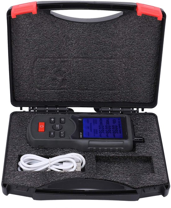 Luchtkwaliteitsmonitor CO2 TVOC Temperatuurvochtigheidsdetector Industrieel Testapparatuur Professionele Meter voor Binnen en Buiten