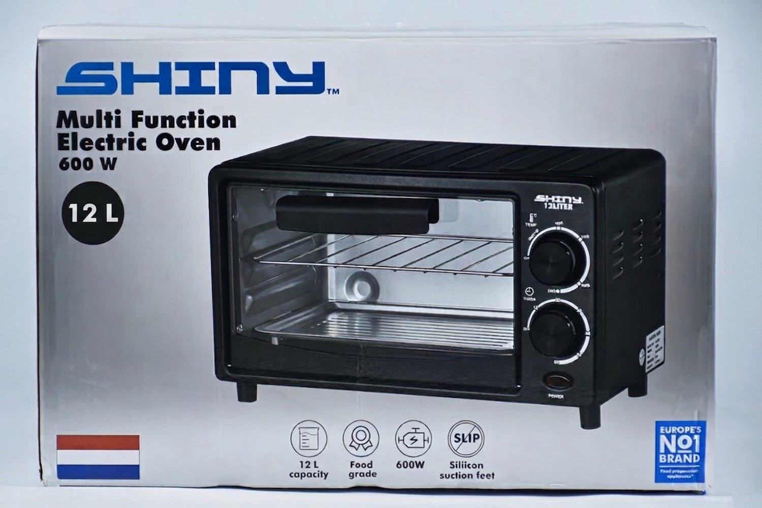 Shiny Multifunctionele Elektrische Mini-Oven – 12 Liter – 600W – Zwart