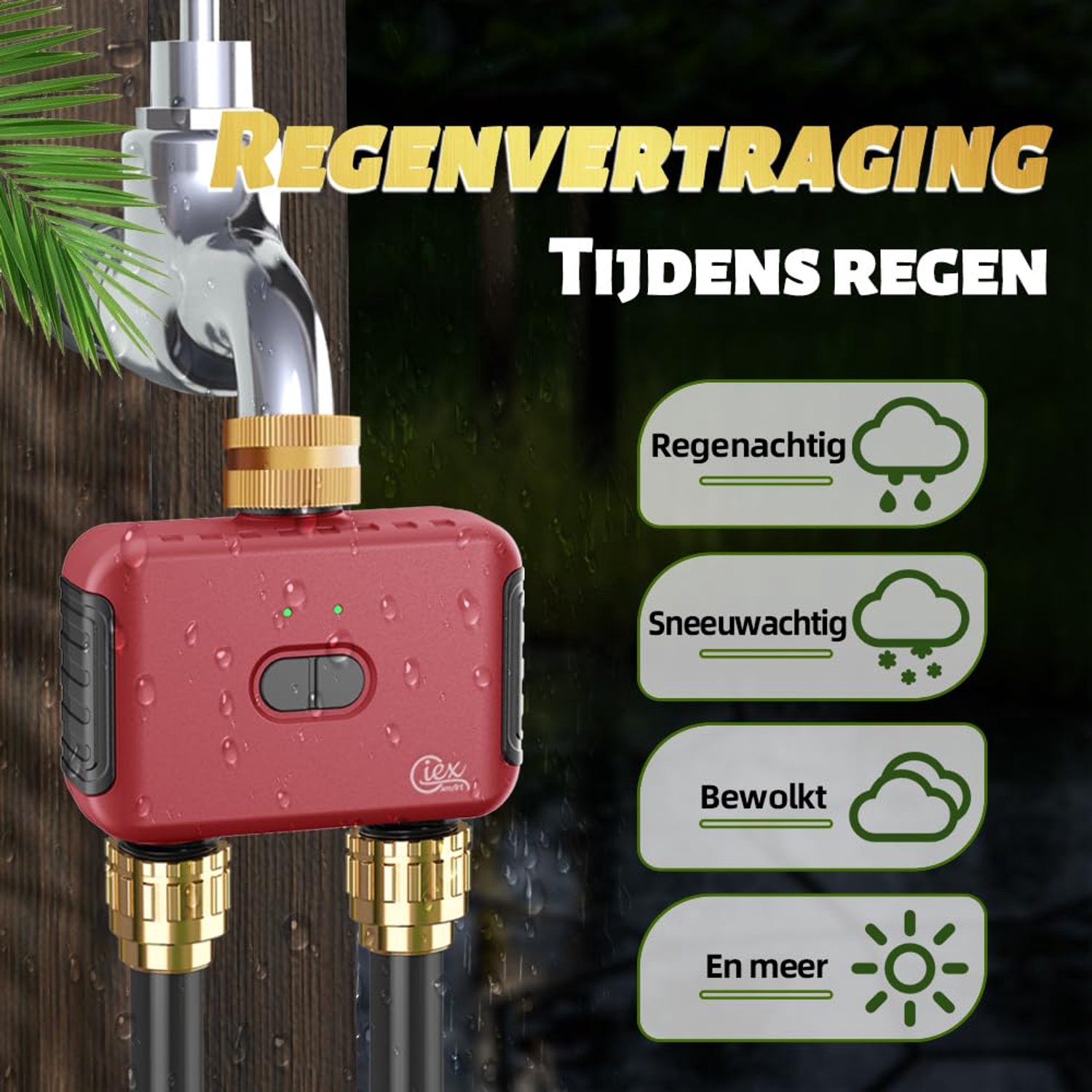 ZIGBEE bewateringstimer met 2 zones, slimme tuinirrigatiecontroller voor tuinslangen, compatibel met en