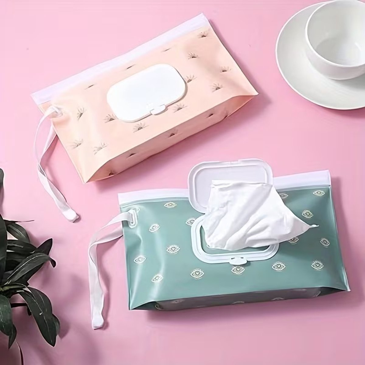 Baby Billendoekjes Doos voor Onderweg – Vochtige Doekjes Houder & Dispenser - Wipe box – 2 Stuks