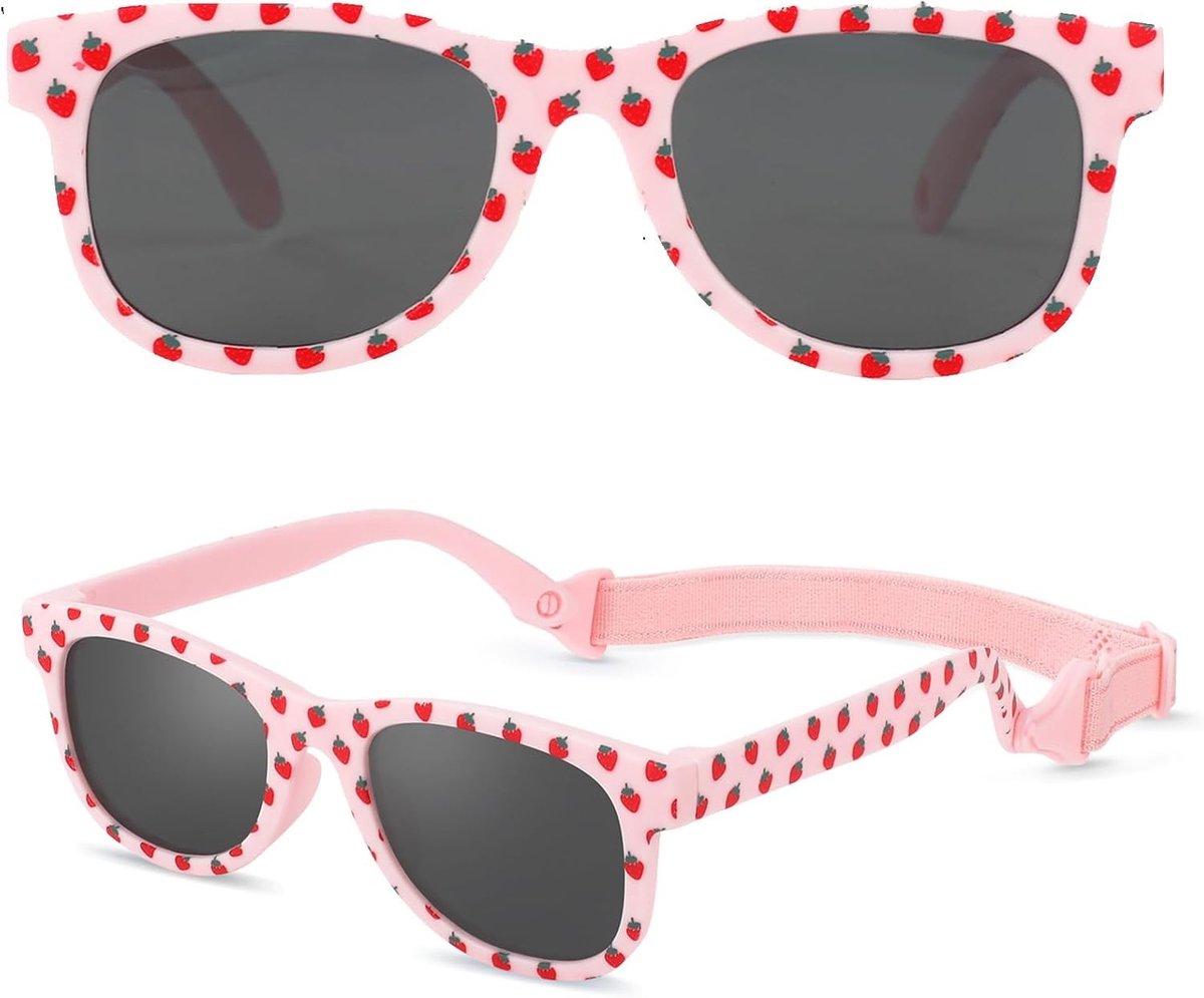 Zonnebril voor Baby's met UV400 Bescherming, Polaroid en Verstelbare Strap voor Kinderen van 0-24 Maanden