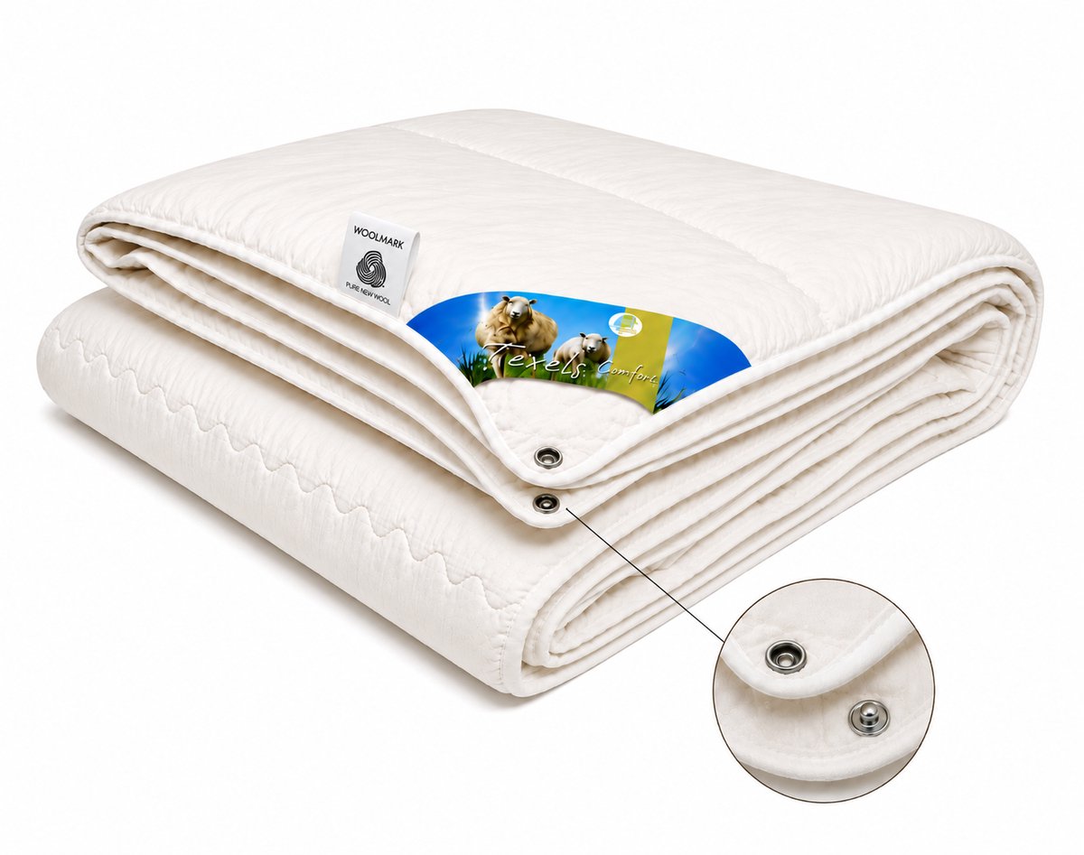 princessdekbedden Luxe Wollen kinderdekbed 4 Seizoenen - 120x150 cm - 100% Zuivere Texelse Wol - Ademend & Comfortabel Wit