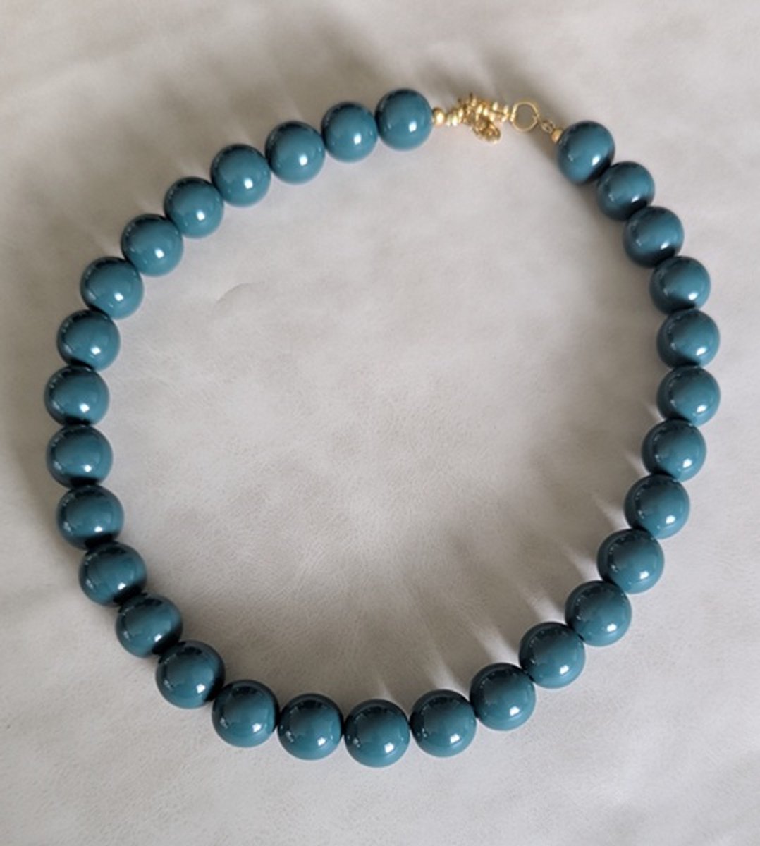 SWAN - halsketting - kralenketting - statement ketting - necklace - Pillion - grote kralen - big beads - acryl - 14mm - groen - donkergroen - Petrol