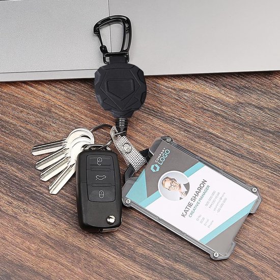 Afneembare Badgehouder met Riemclip en Uitschuifbare Reel voor Identificatie en Sleutels — afbeelding 4