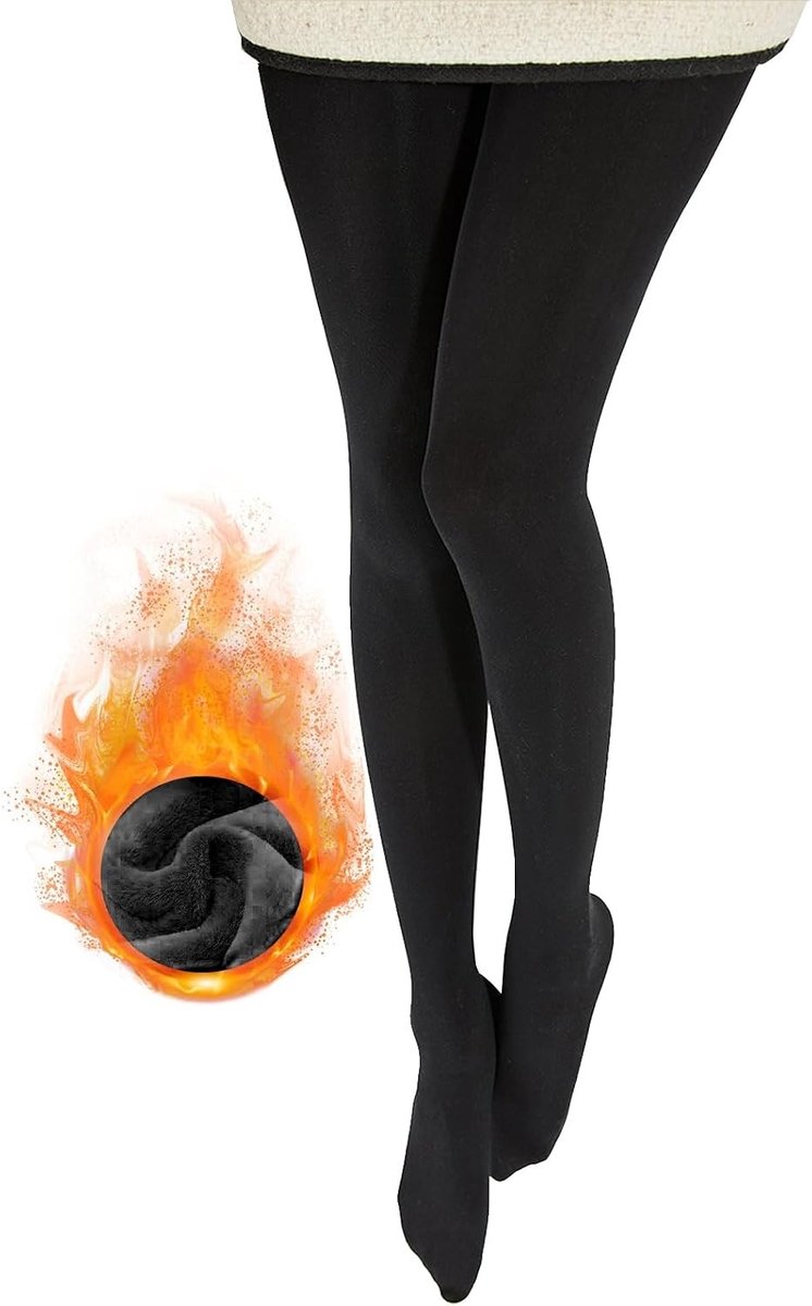 Dikke Fleece Voering Thermoleggings voor Dames, Zwarte Hoge Taille Panty, Ideaal voor Winter en Cadeaus