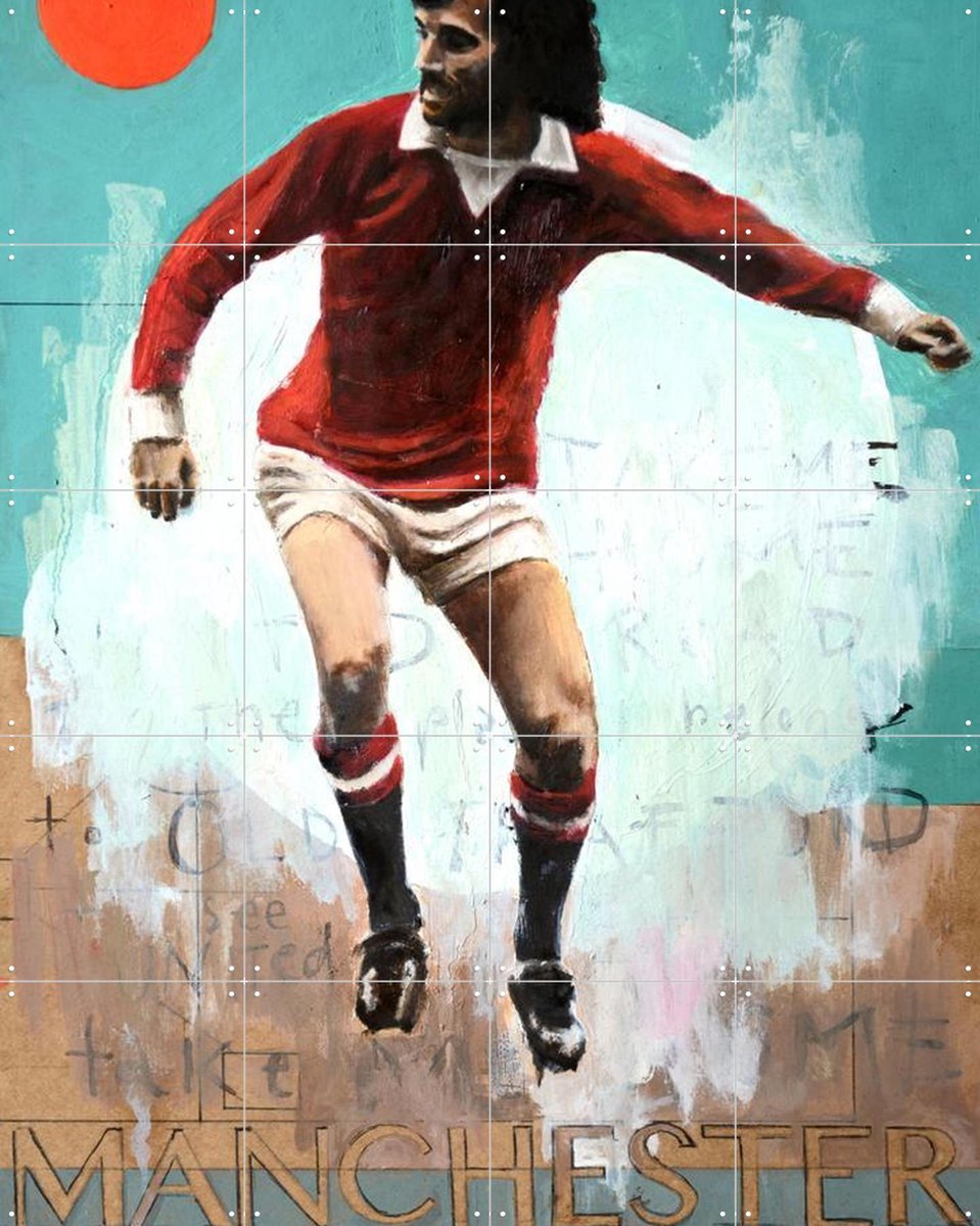 IXXI One Love Manchester United, David Diehl - 80 x 100 cm - Gratis ophangtool - Grote wanddecoratie en posters - Gemengde Technieken, Illustraties