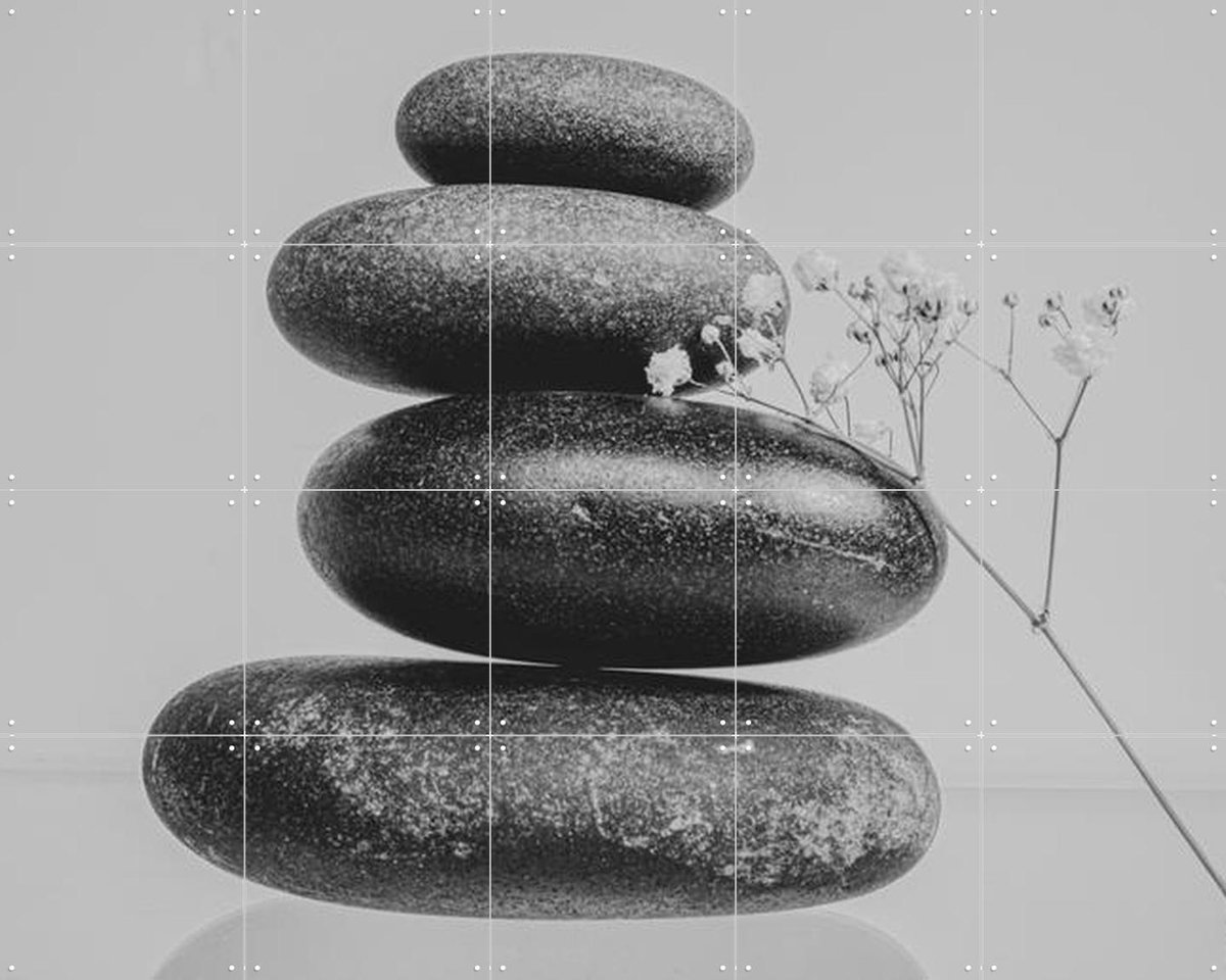 IXXI Balanced Zen, Sander van Laar - 100 x 80 cm - Gratis ophangtool - Grote wanddecoratie en posters - Minimalisme, Fotografie, Woonkamer