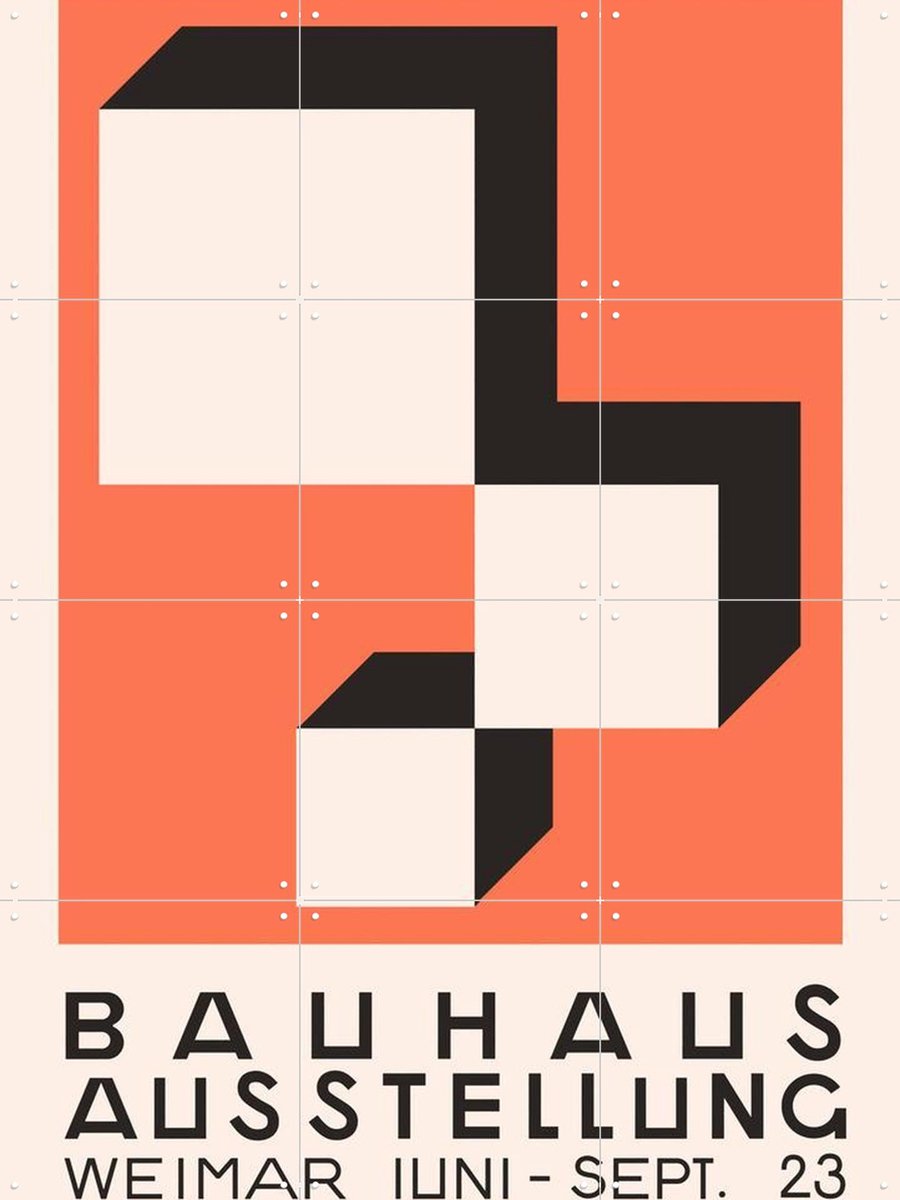 IXXI Bauhaus Ausstellung 23, Aster Edition - 60 x 80 cm - Grote wanddecoratie en posters - Geometrische Kunst, Vintage, Grafisch Ontwerp, Minimalisme Warme kleuren / Oranje