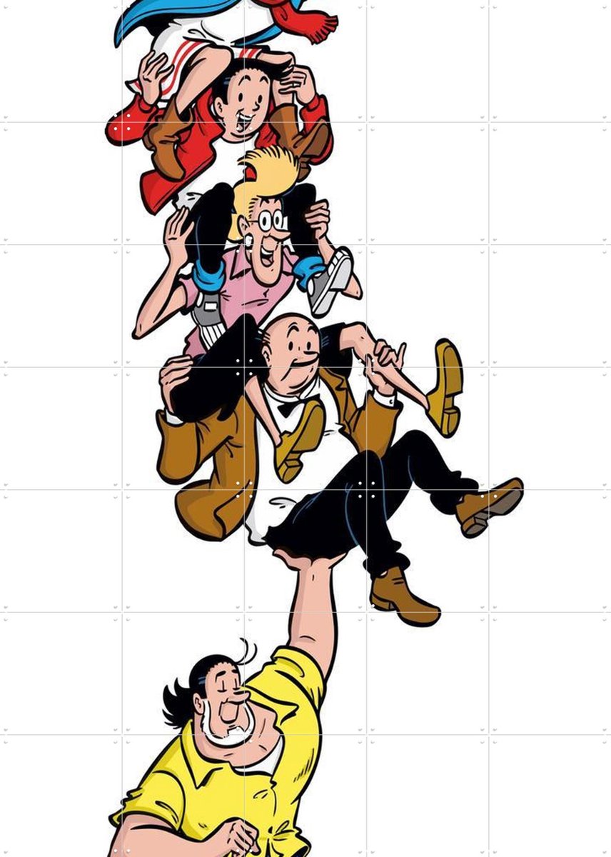 IXXI Suske en Wiske: de Vriendentoren, Suske en Wiske & Standaard Uitgeverij - 100 x 140 cm - Gratis ophangtool - Grote wanddecoratie en posters -